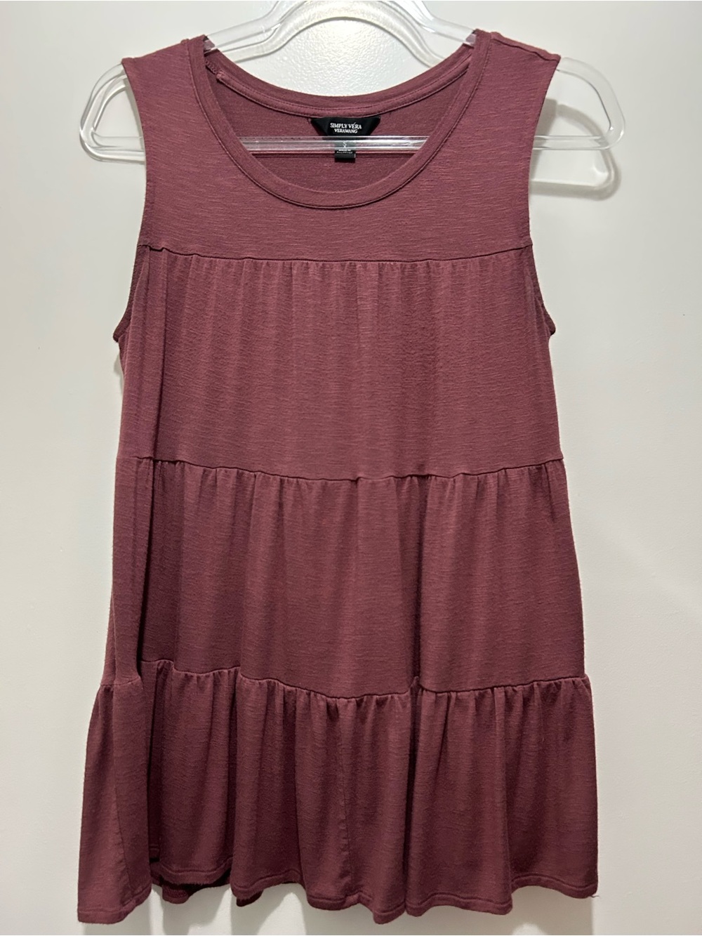 Simply Vera Vera Wang Sleeveless Tiered Tank - Plum